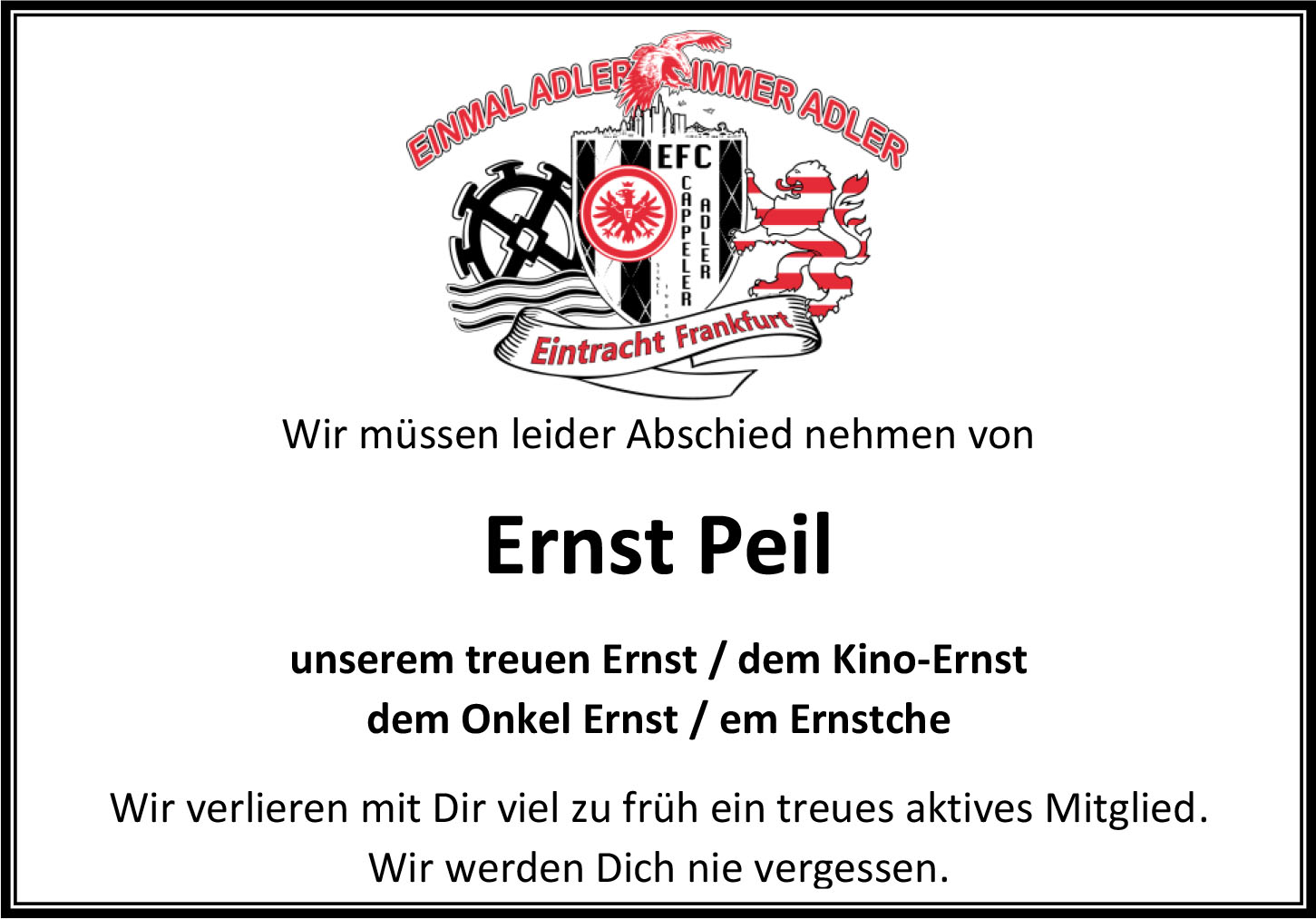 Anzeige Ernst Peil